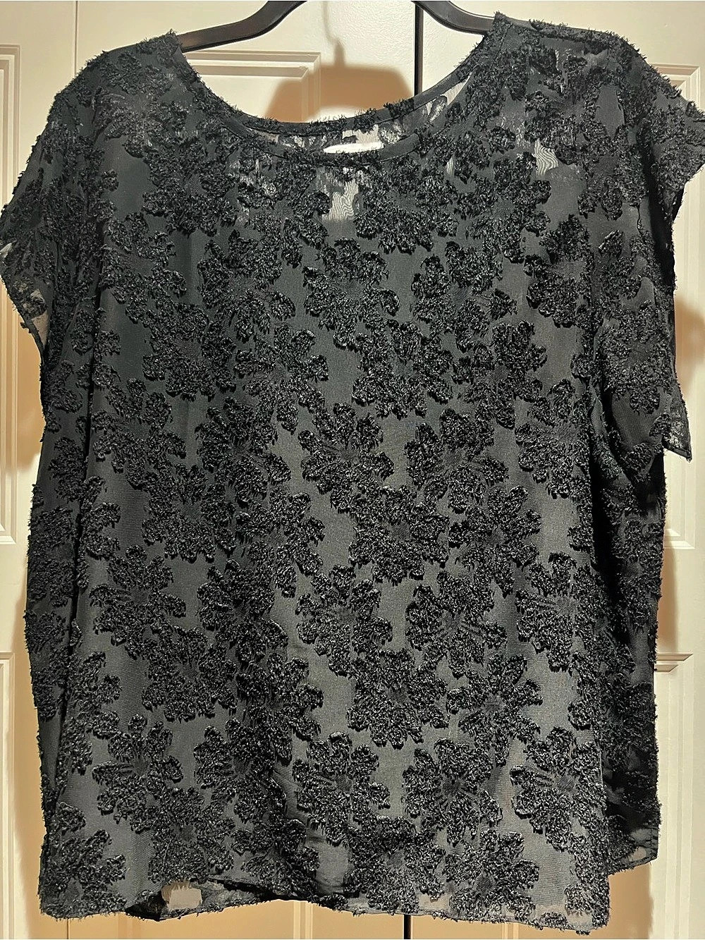 Worth New York Floral Lace Short Sleeve Top Size 2X Like New